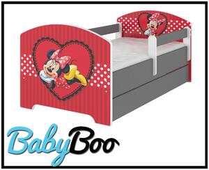 Detská posteľ Disney - zamilovaná MINNIE 160x80 cm (2x krátka zábrana, bez zásuvky)