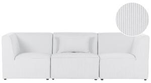 Modulárna 3-miestna pohovka krémová biela menčestrová moderný dizajn minimalistický štýl