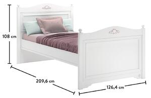 Rustikálna biela posteľ 120x200cm Ballerina - biela