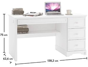 Zásuvkový písací stôl Ballerina - biela