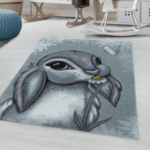 Detský koberec Funny zajačik, modrý