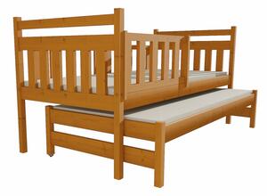 Detská posteľ s výsuvnou prístelkou z MASÍVU 200x80cm bez šuplíku - DPV004