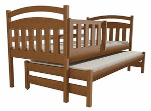 Detská posteľ s výsuvnou prístelkou z MASÍVU 180x80cm bez šuplíku - DPV008