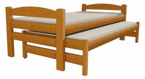 Detská posteľ s výsuvnou prístelkou z MASÍVU 180x80cm bez šuplíku - DPV010