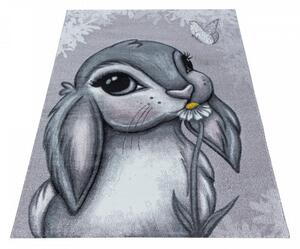 Detský koberec Funny zajačik, ružový