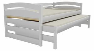 Detská posteľ s výsuvnou prístelkou z MASÍVU 180x80cm so zásuvkou - DPV012