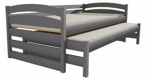 Detská posteľ s výsuvnou prístelkou z MASÍVU 180x80cm so zásuvkou - DPV012
