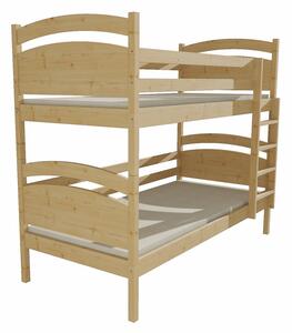 Detská poschodová posteľ z MASÍVU 180x80cm bez šuplíku - PP006