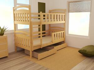 Detská poschodová posteľ z MASÍVU 180x80cm bez šuplíku - PP005