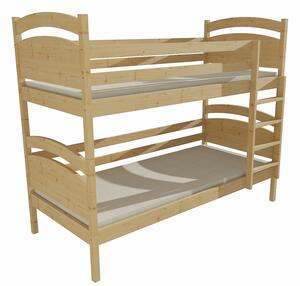 Detská poschodová posteľ z MASÍVU 180x80cm bez šuplíku - PP006