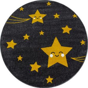 Detský koberec Kids Hviezdičky žltý - kruh