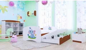 Detská posteľ pre DVA (s výsuvným lôžkom) 160x80 cm - SLON A MOTÝLCI