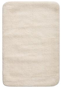 Kúpeľňová predložka krémová biela mikrovlákno 60 x 90 cm protišmyková podložka mäkký kúpeľňový koberec