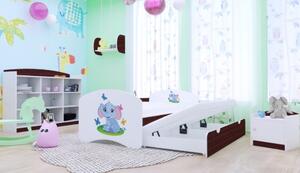 Detská posteľ pre DVA (s výsuvným lôžkom) 160x80 cm - SLON A MOTÝLCI