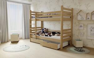Detská poschodová posteľ z MASÍVU 200x80cm bez šuplíku - M07