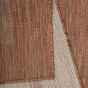 Šnúrkový koberec Relax ramka tehlový, kruh