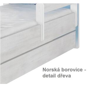 Detská posteľ OSKAR so šuplíkom - SKATE- 180x80 cm - nórska borovica