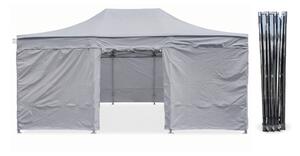 TENTino Nožnicový párty stan 4x6 m / 8 nôh STEEL HEXAGON Farba opláštenia: 5A - ŠEDÁ