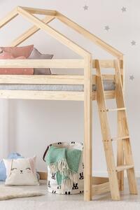 Detská vyvýšená posteľ z masívu DOMČEK - TYP B 160x70 cm
