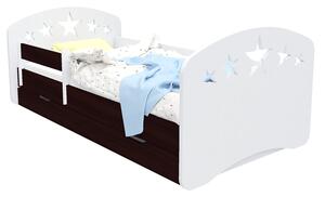 Detská posteľ so zásuvkou 140x70 cm s výrezom HVIEZDIČKY + matrac ZADARMO!