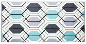 Koberec viacfarebný z polyesteru 80 x 150 cm farebný geometrický vzor obdĺžnikový