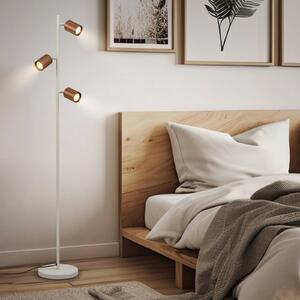 Briloner Stojacia lampa Ida, hnedá, 3-pl., výška 141 cm, GU10, Hliník / sivá / zinok, Obývacia izba / jedáleň, kov, Moderný, Stojacie svietidlo
