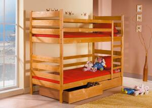 Detská poschodová posteľ z masívu DEREK 190x80 cm so zásuvkami