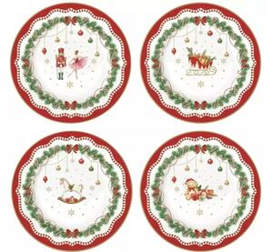 FEDORA Home Vianočné dezertné taniere Magie de Noel, set 4 ks, priemer 19 cm