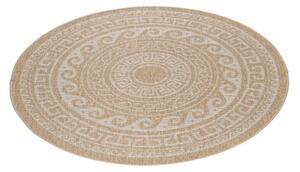 Šnúrkový koberec Comilla ornament béž, kruh