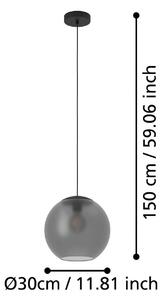 Závesné svietidlo Stars of Light Arangona, sivé, Ø 30 cm, sklo, Hliník / sivá / zinok, Obývacia izba / jedáleň, kov, Moderný, Závesné svietidlo