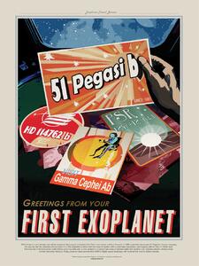 Obrazová reprodukcia Greetings from your first Exoplanet (Retro Intergalactic Space Travel) NASA, (30 x 40 cm)