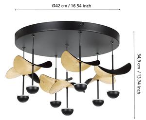 Stropné LED svetlo Stars of Light Dracera čierna/zlatá Ø 51 cm, Čierna, Obývacia izba / jedáleň, kov, Moderný, Stropné svetlo