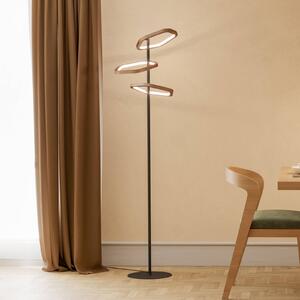 LED stojacia lampa Stars of Light Estrella, bronzová/čierna, 160 cm, Hnedá / staromosadz, Obývacia izba / jedáleň, kov, Moderný