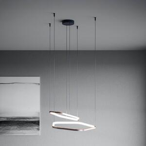 LED závesné svietidlo Stars of Light Estrella, bronzová, 2-pl., Hnedá / staromosadz, Obývacia izba / jedáleň, Hliník, Moderný, Závesné svietidlo