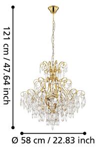 Luster Stars of Light Fenoullet, mosadz, Ø 58 cm, Mosadz / zlato, Obývacia izba / jedáleň, kov, Závesné svietidlo