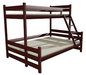 Detská poschodová posteľ s rozšíreným spodným lôžkom z MASÍVU 200x90cm bez šuplíku - PPS004