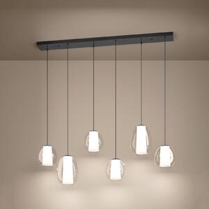 LED závesné svietidlo Stars of Light Menorca, niklová, 143 cm, 6-pl.,, Hliník / sivá / zinok, Obývacia izba / jedáleň, kov, Moderný, Závesné svietidlo