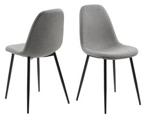 Dizajnová jedálenská stolička Alphonsus II, svetlosivá / čierna