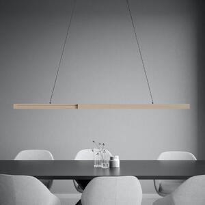 LED závesné svietidlo Stars of Light Montebuono, drevo, 180 cm, stmievateľné, Svetlé drevo, Obývacia izba / jedáleň, Hliník, Moderný, Závesné svietidlo