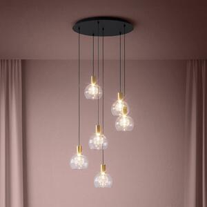 LED závesné svietidlo Stars of Light Terque, mosadz, Ø 54 cm, 6-pl., Mosadz / zlato, Obývacia izba / jedáleň, kov, Moderný, Závesné svietidlo