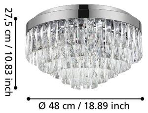 Stropné svietidlo Stars of Light Valparaiso, chróm, Ø 48 cm, kov, Chrómová / strieborná, Obývacia izba / jedáleň, kov, Závesné svietidlo