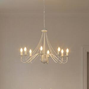 Luster Malbo, biely, kov, 8-pl., Biela / opálová, Obývacia izba / jedáleň, kov, Moderný, Luster