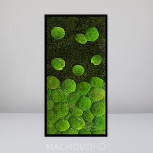 Machový obraz - gradient - vertical - plochý + kopcovitý mach svetlozelená
