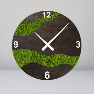 Machové hodiny - dve korytá rieky - svetlý lišajník