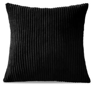 Elegantný poťah na dekoratívny vankúš z kordového zamatu, 45 x 45 cm – čierny