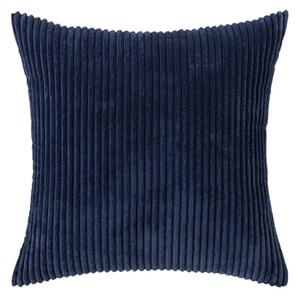 Elegantný poťah na dekoratívny vankúš z kordového zamatu, 45 x 45 cm – tmavomodrý