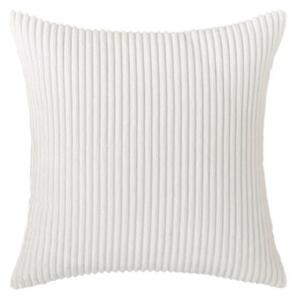 Elegantný obal na dekoratívny vankúš z kordového zamatu, 45 x 45 cm – krémovo biely