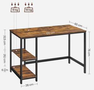PÍSACÍ STÔL, hnedá, čierna, 120/60/75 cm Boxxx - Online Only kancelárie, Online Only
