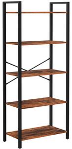 NÁSTENNÁ KNIŽNICA, hnedá, čierna, uhlíková oceľ, 66/153/30 cm Boxxx - Kancelárske série, Online Only