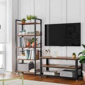 REGÁL, hnedá, čierna, uhlíková oceľ, 66/153/30 cm Boxxx - Online Only drobný nábytok, Online Only